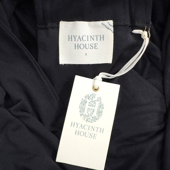 NWT Hyacinth House Tuckernuck Black Halter Maxi Dress Small Tie Waist Jersey - Picture 12 of 13